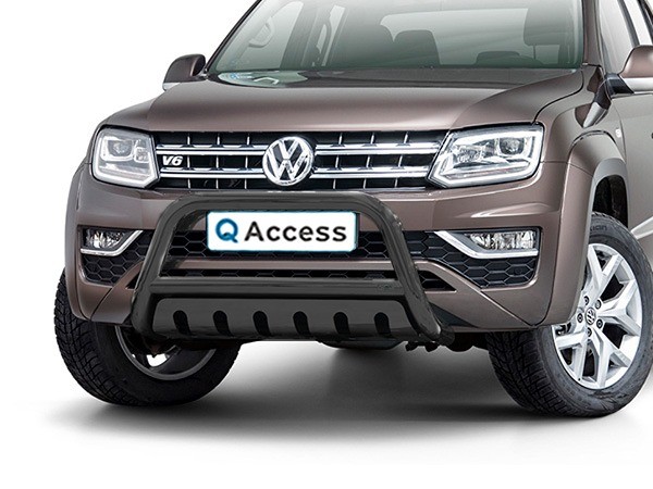 Pare-buffle pare-chocs avec plaque de protection noir 70mm VW Amarok '16