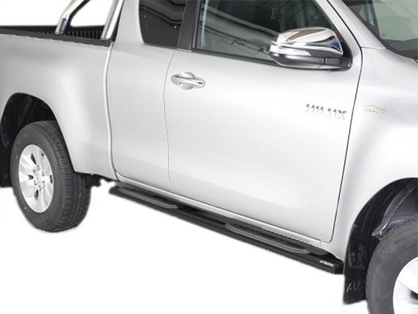 Sidebars ovaal met steps zwart Toyota Hilux EC '16