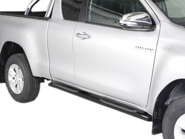 Sidebars ovales avec marches noir Toyota Hilux EC '16