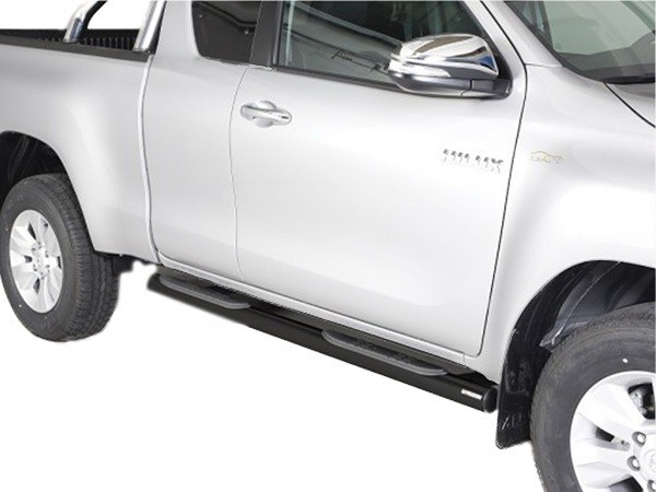 Sidebars met steps zwart 76mm Toyota Hilux EC '16