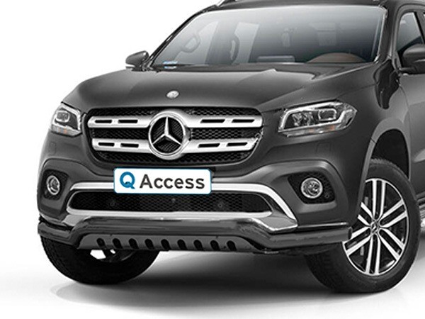 Pare-buffle pare-chocs avec plaque de protection noir 70mm Mercedes-Benz X-Class '17