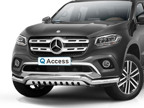 Pare-buffle pare-chocs avec plaque de protection 70mm Mercedes-Benz X-Class '17