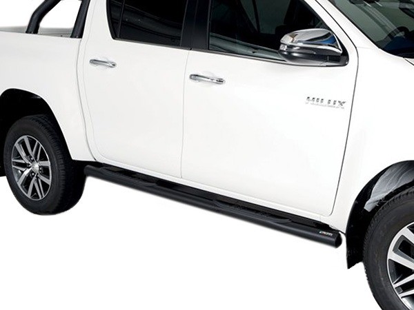 Sidebars with steps black 76mm Toyota Hilux DC '16