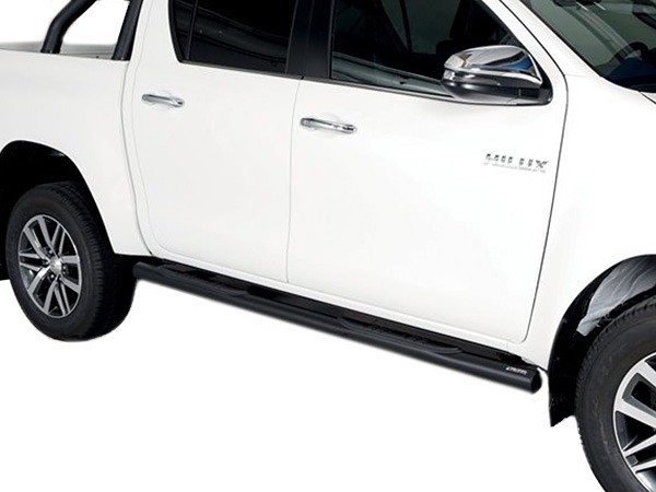 Sidebars met steps zwart 76mm Toyota Hilux DC '16