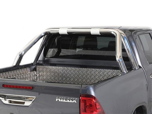 Roll bar design black 76mm Toyota Hilux '16