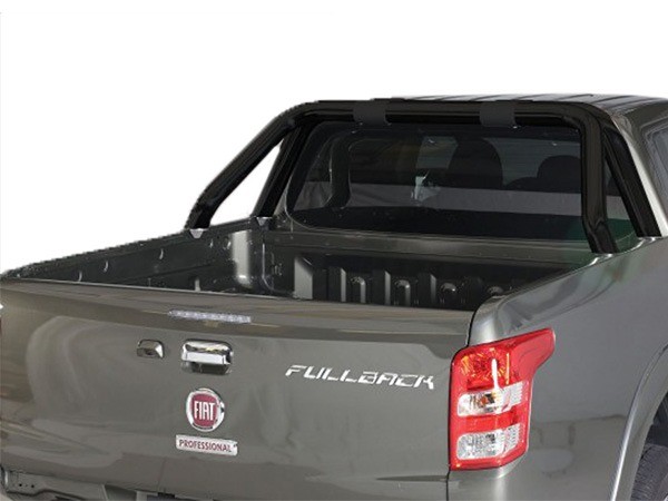 Roll bar design black 76mm Fiat Fullback '16