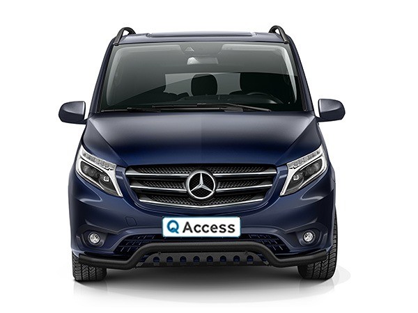 Pare-buffle pare-chocs avec plaque de protection noir 70mm Mercedes-Benz Vito 2014+/2020+