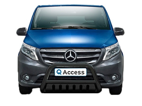 Pare-buffle avec plaque de protection noir 70mm Mercedes-Benz Vito 2014-2020