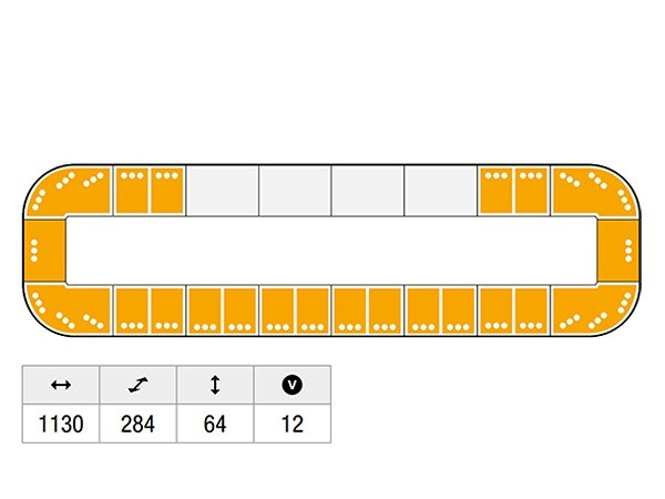 2x11 Solaris LEDs - 3 LEDs per module - oranje