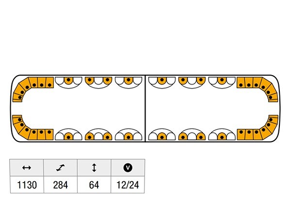 2x2 modules 6 orange Solaris LEDs (2x8 Solaris LEDs)