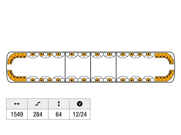 2x2 modules 6 orange Solaris LEDs (2x12 Solaris LEDs)